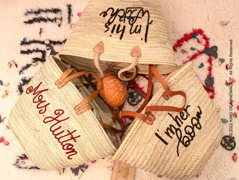 Halloween Personalized  Basket - Big Straw Bag